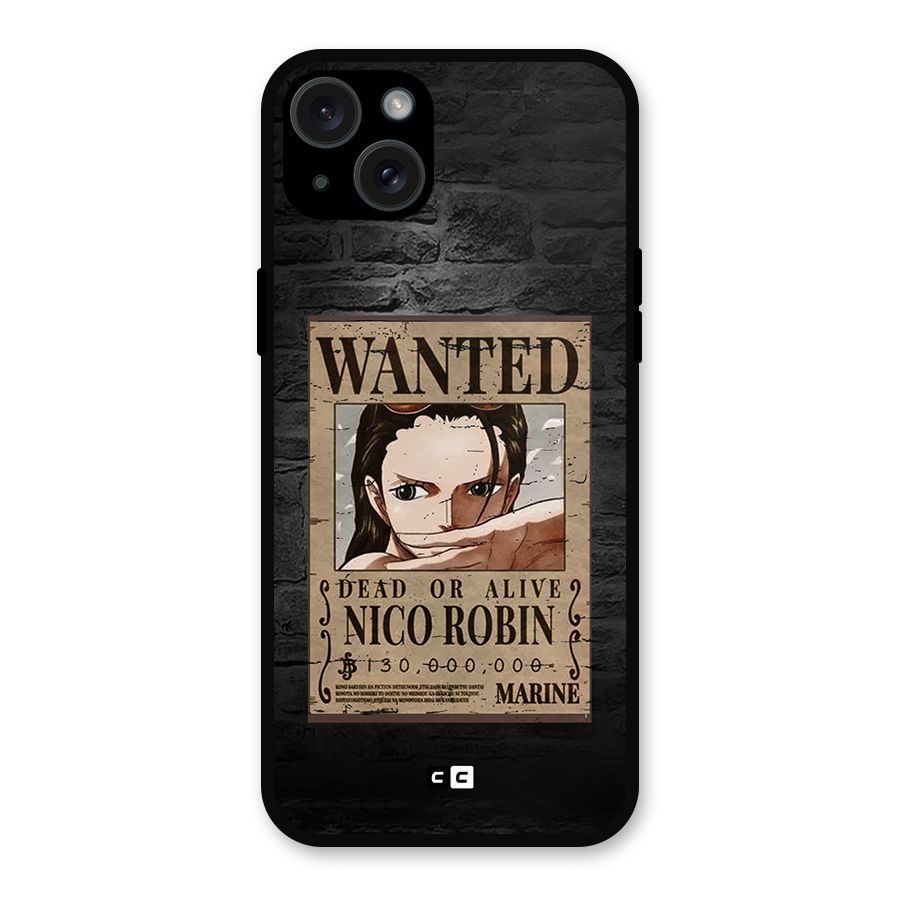 Nico Robin Wanted Metal Back Case for iPhone 15 Plus