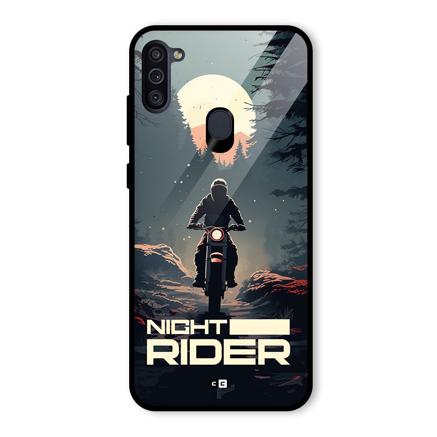 Night Rider Glass Back Case for Galaxy M11