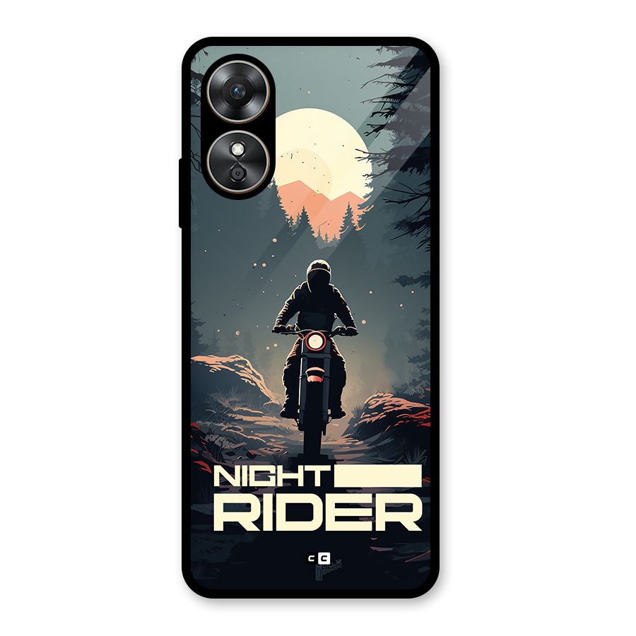 Night Rider Glass Back Case for Oppo A17