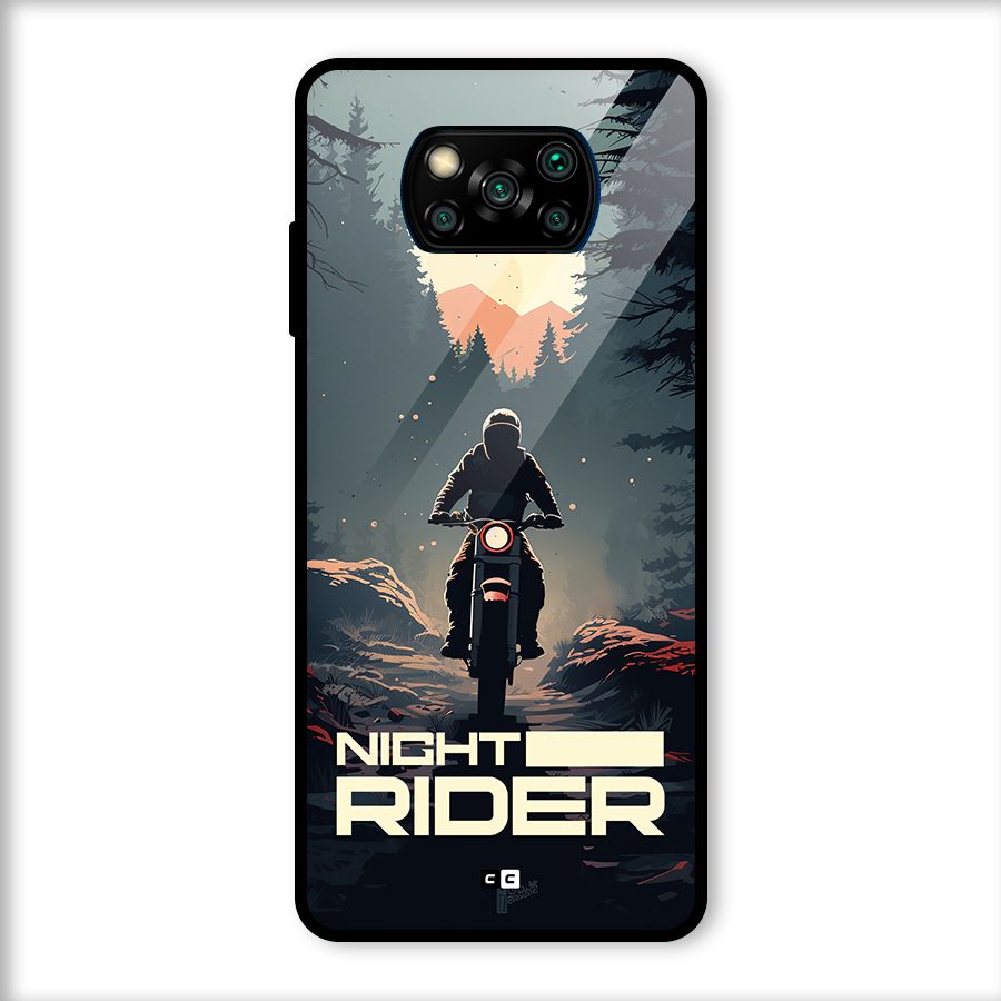 Night Rider Glass Back Case for Poco X3