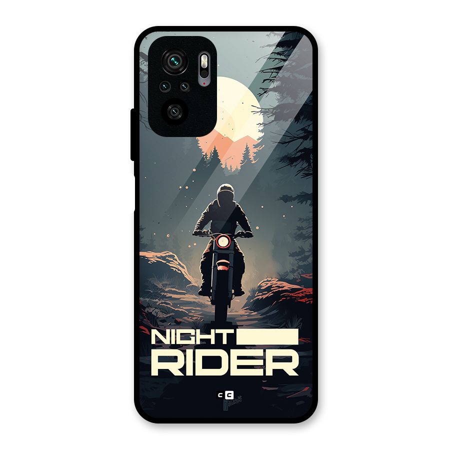 Night Rider Glass Back Case for Redmi Note 10S