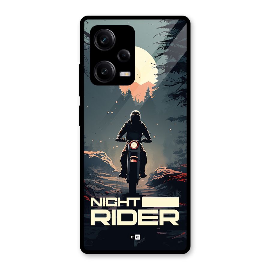 Night Rider Glass Back Case for Redmi Note 12 Pro