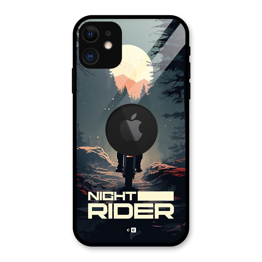 Night Rider Glass Back Case for iPhone 11 Logo Cut