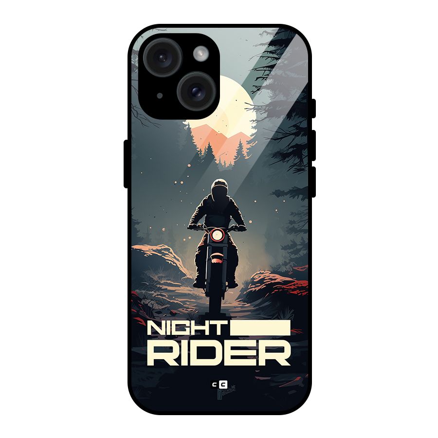 Night Rider Glass Back Case for iPhone 15