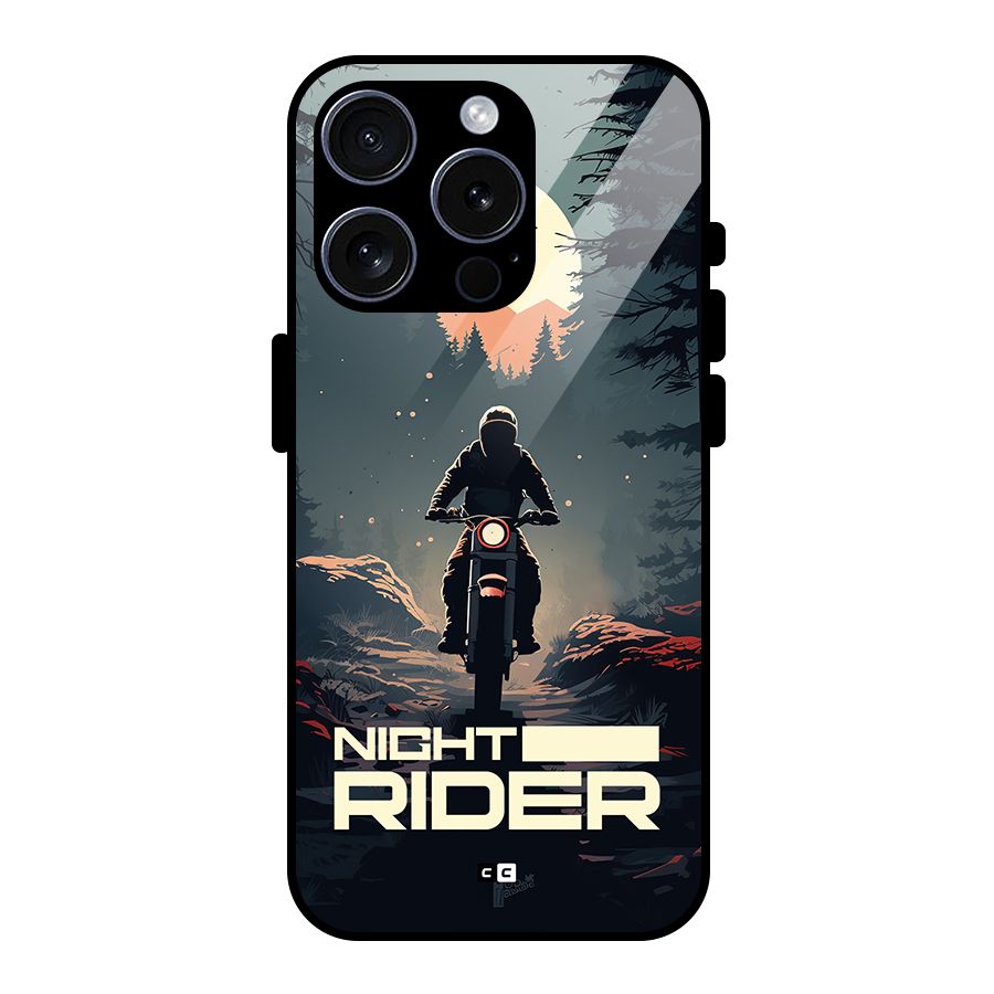 Night Rider Glass Back Case for iPhone 15 Pro