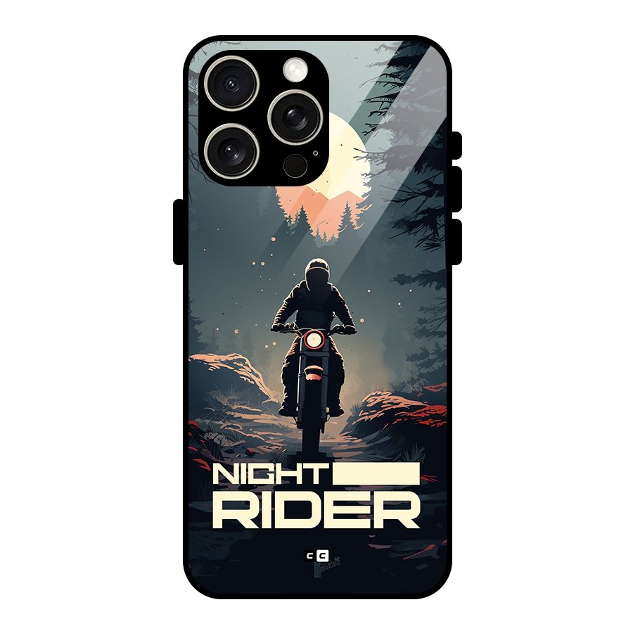 Night Rider Glass Back Case for iPhone 15 Pro Max