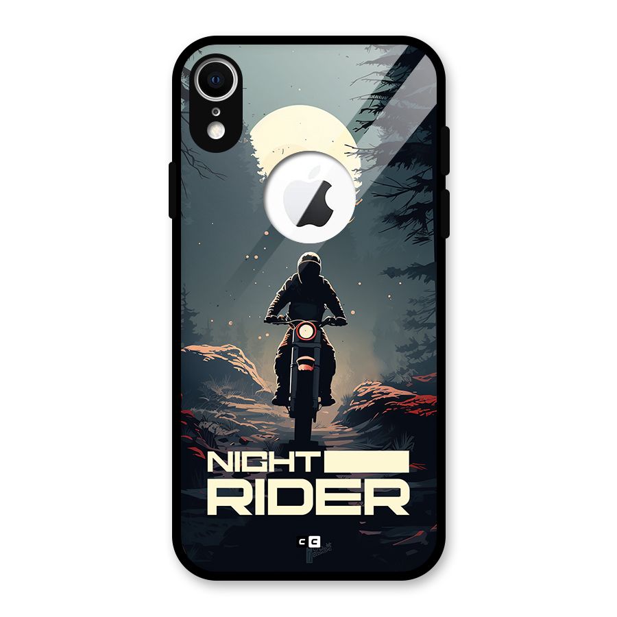 Night Rider Glass Back Case for iPhone XR Logo Cut