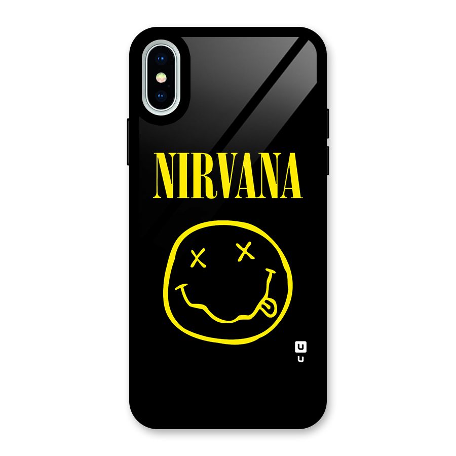 Nirvana Smiley Glass Back Case for iPhone XS