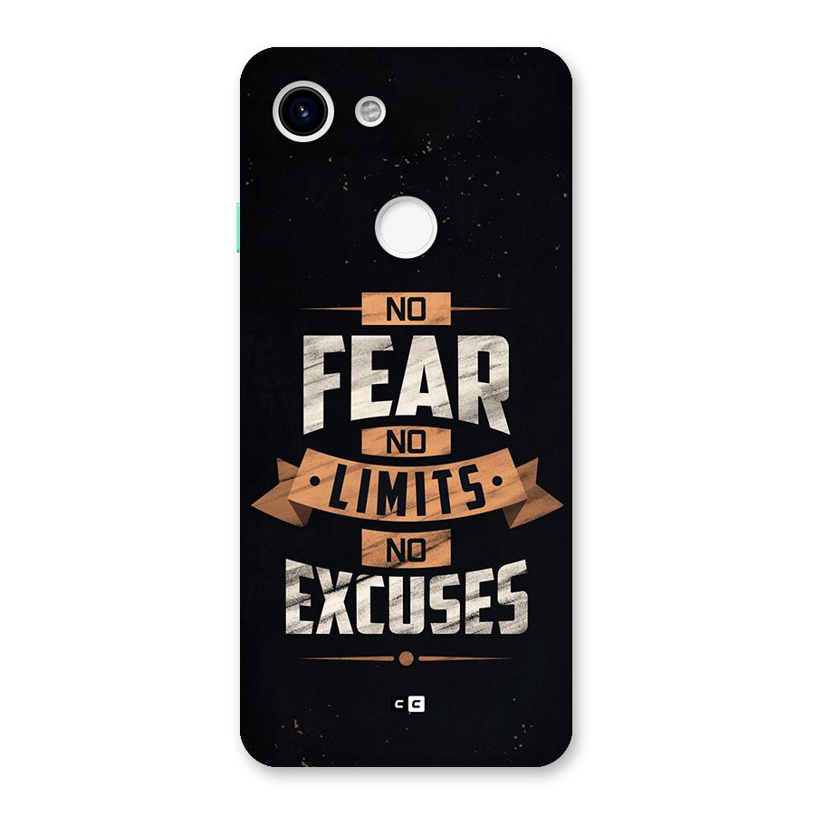 No Excuse Back Case for Google Pixel 3