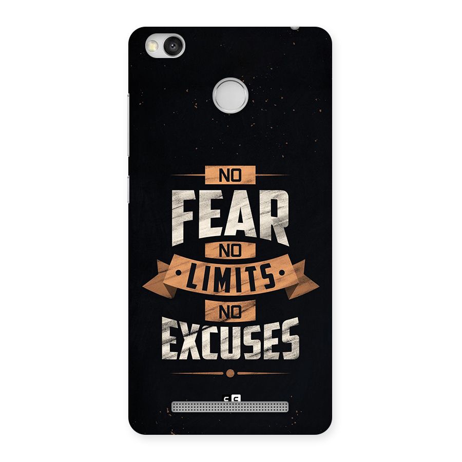 No Excuse Back Case for Redmi 3S Prime