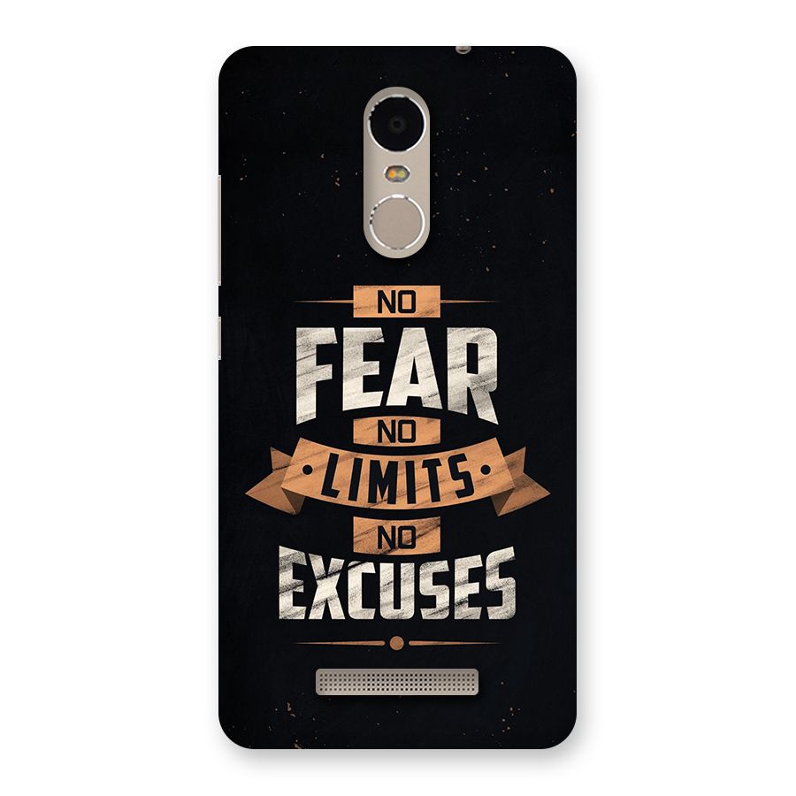 No Excuse Back Case for Redmi Note 3