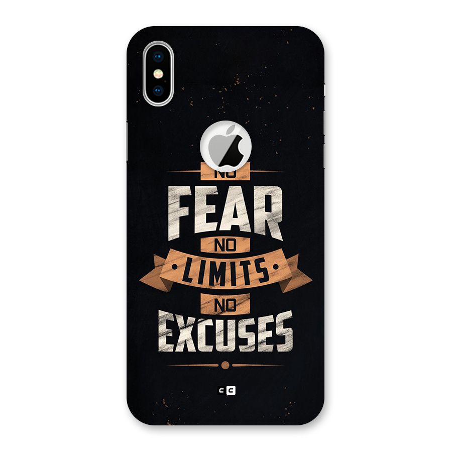 No Excuse Back Case for iPhone X Logo Cut