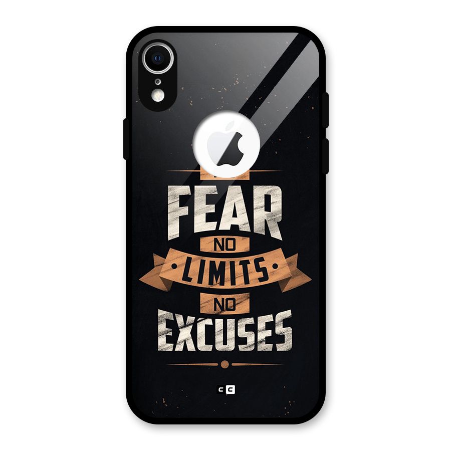 No Excuse Glass Back Case for iPhone XR Logo Cut