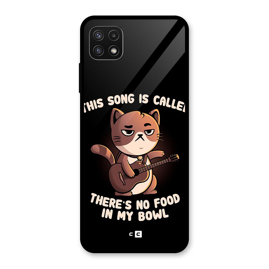 No Food in My Bowl Cat Glass Back Case for Galaxy A22 5G