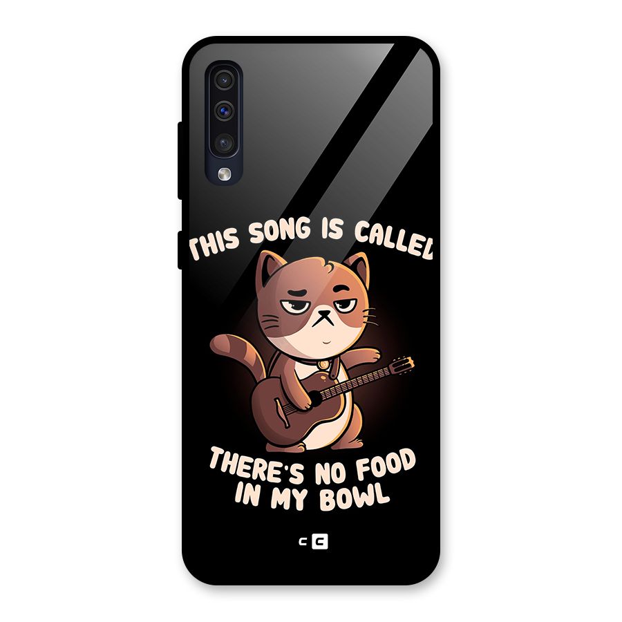 No Food in My Bowl Cat Glass Back Case for Galaxy A50s