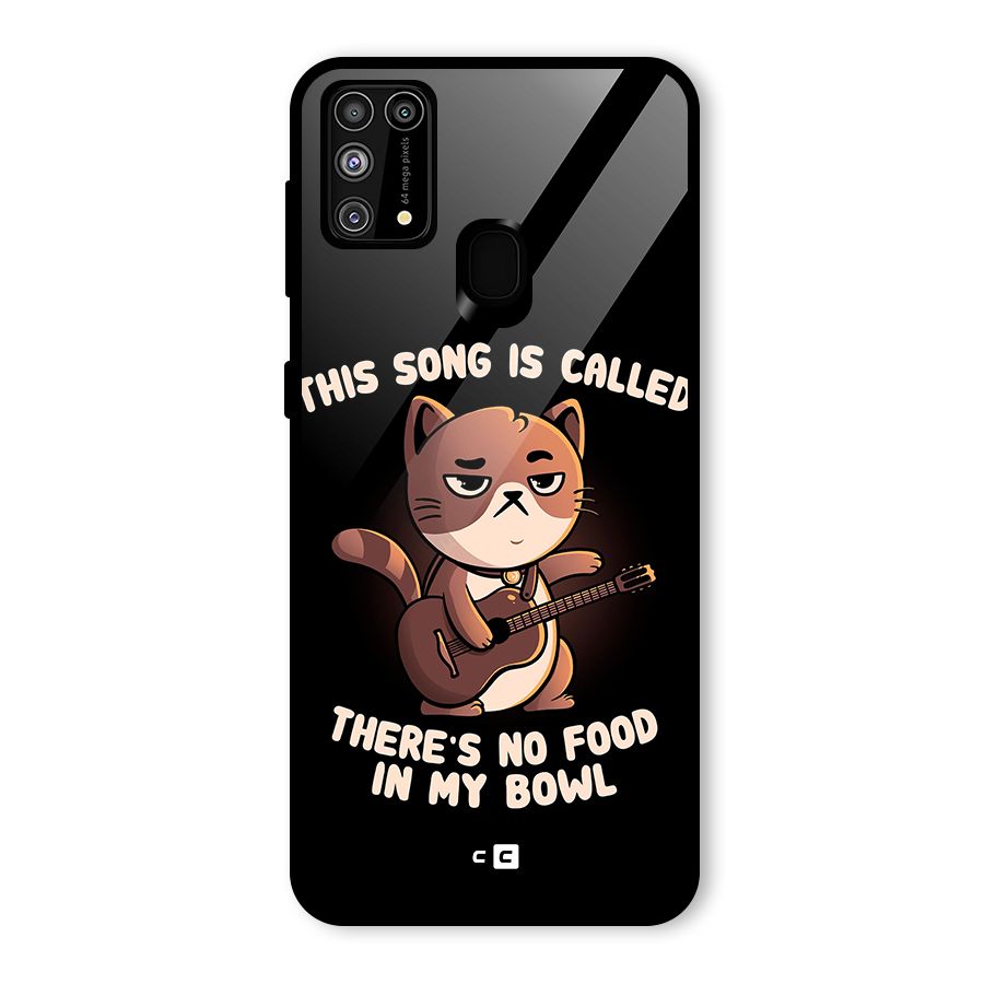 No Food in My Bowl Cat Glass Back Case for Galaxy F41