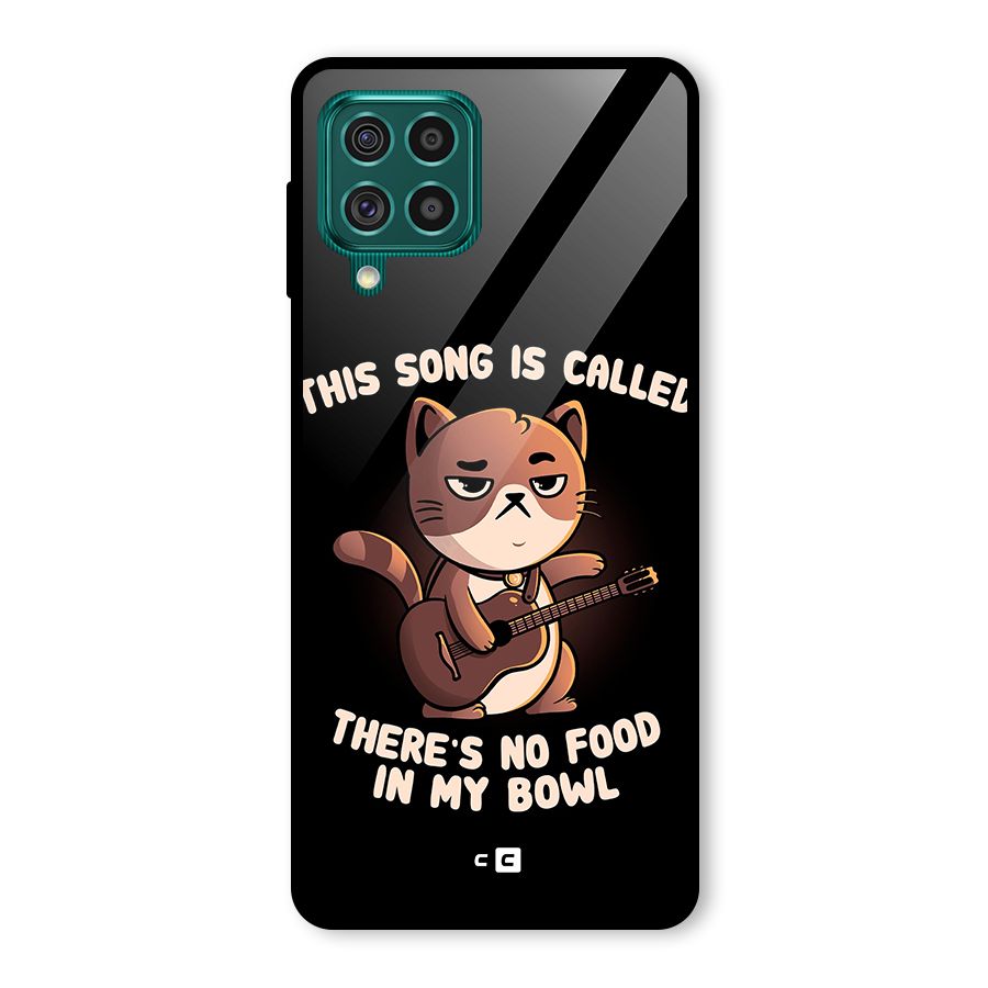 No Food in My Bowl Cat Glass Back Case for Galaxy F62