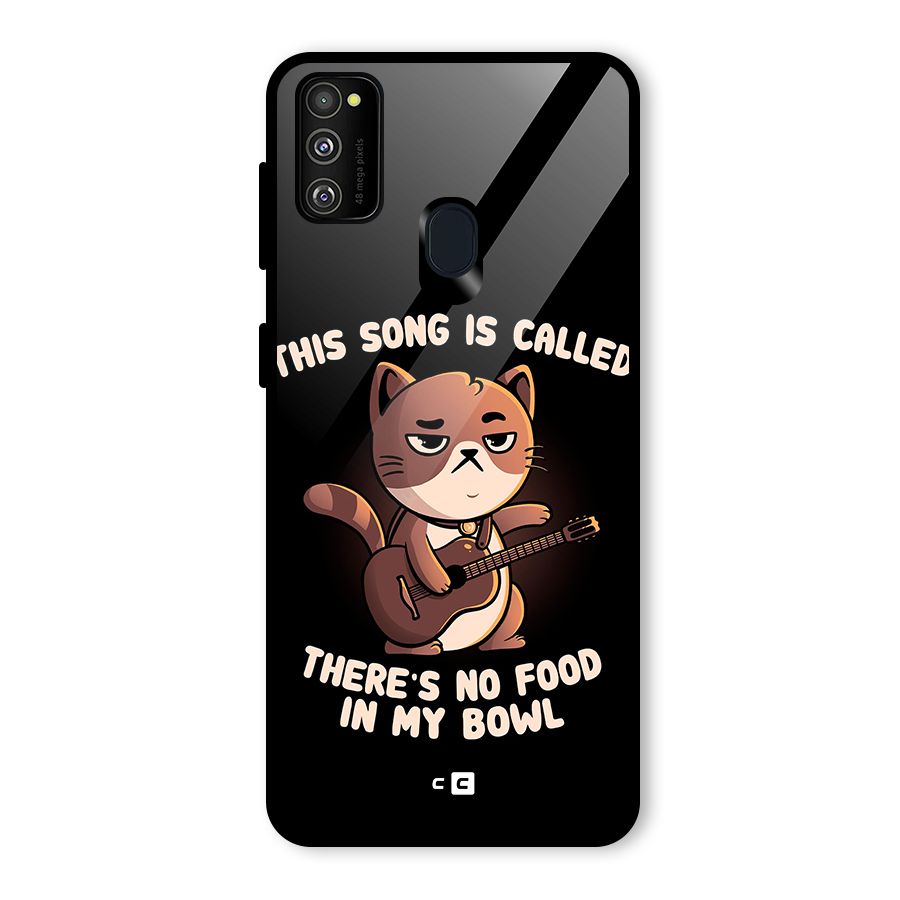 No Food in My Bowl Cat Glass Back Case for Galaxy M21