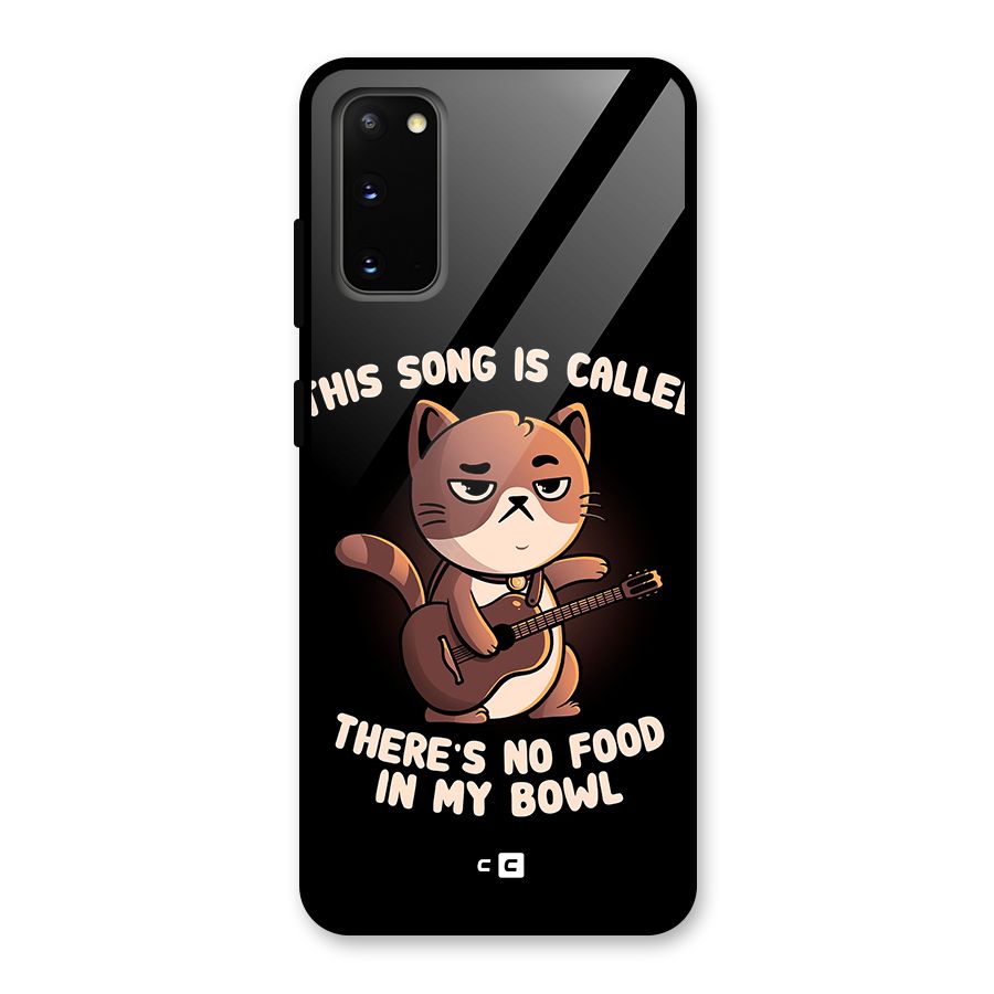 No Food in My Bowl Cat Glass Back Case for Galaxy S20