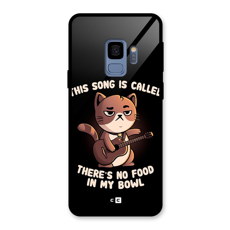 No Food in My Bowl Cat Glass Back Case for Galaxy S9