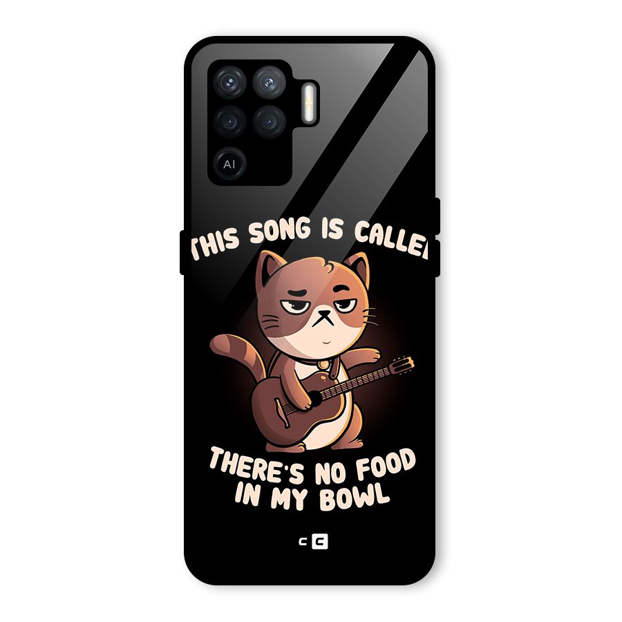 No Food in My Bowl Cat Glass Back Case for Oppo F19 Pro