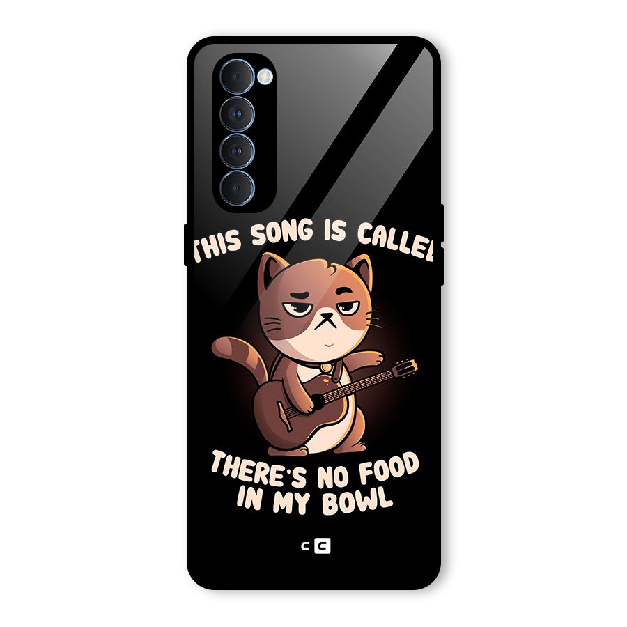No Food in My Bowl Cat Glass Back Case for Oppo Reno4 Pro