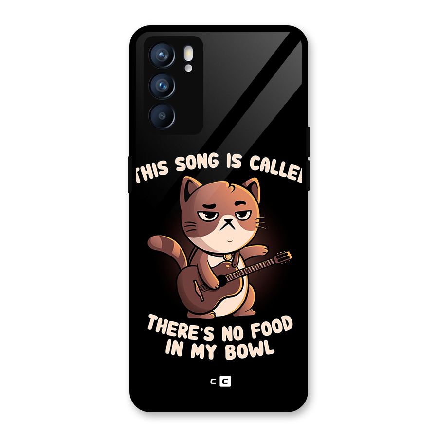No Food in My Bowl Cat Glass Back Case for Oppo Reno6 5G