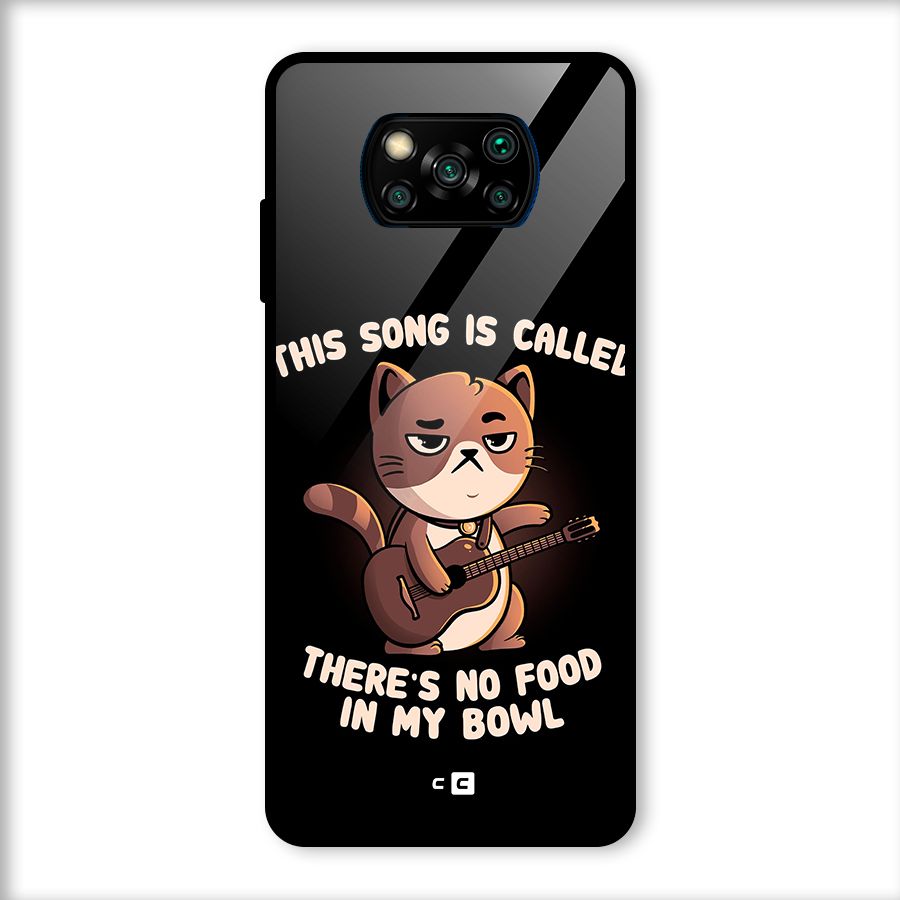 No Food in My Bowl Cat Glass Back Case for Poco X3