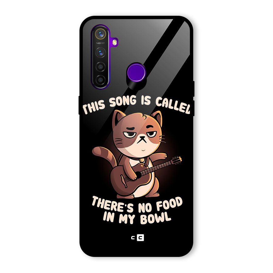 No Food in My Bowl Cat Glass Back Case for Realme 5 Pro