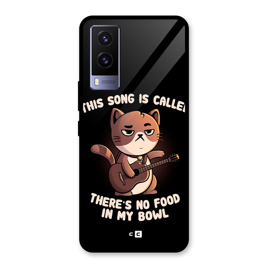 No Food in My Bowl Cat Glass Back Case for Vivo V21e 5G