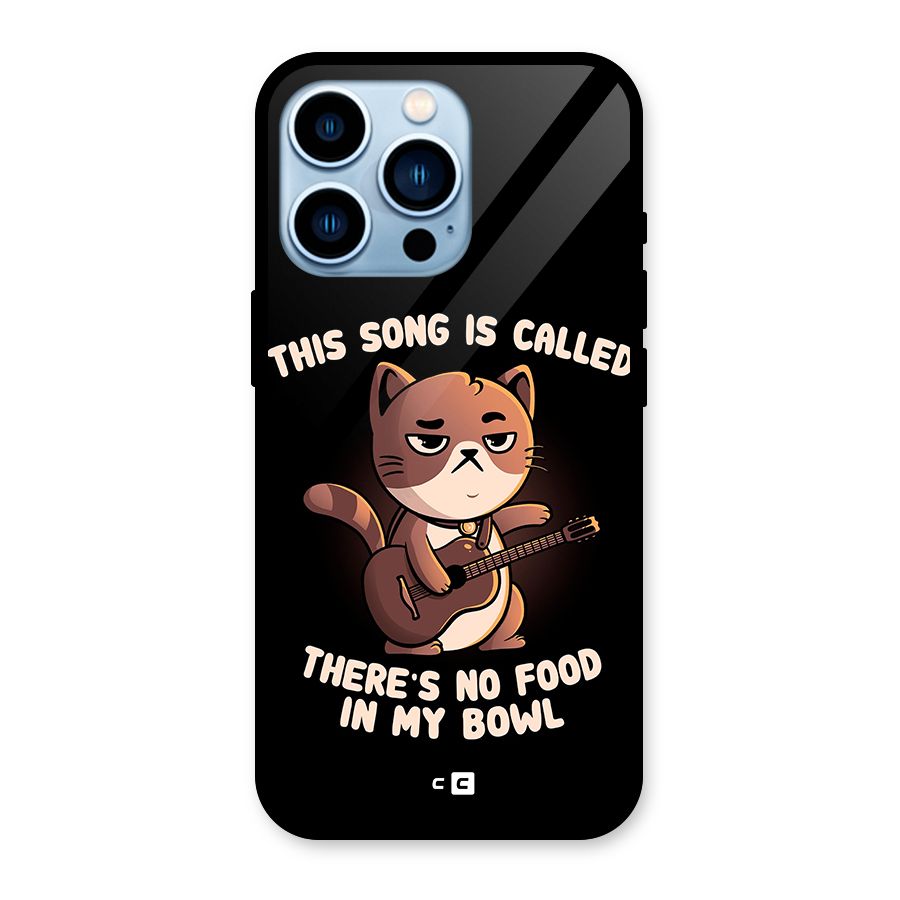 No Food in My Bowl Cat Glass Back Case for iPhone 13 Pro