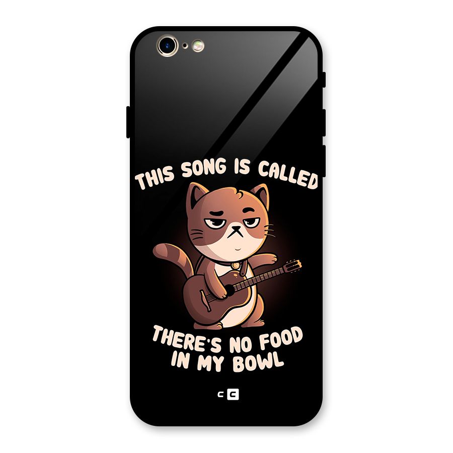 No Food in My Bowl Cat Glass Back Case for iPhone 6 6S