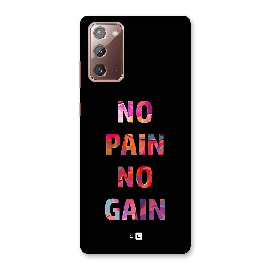 No Pain No Gain Back Case for Galaxy Note 20