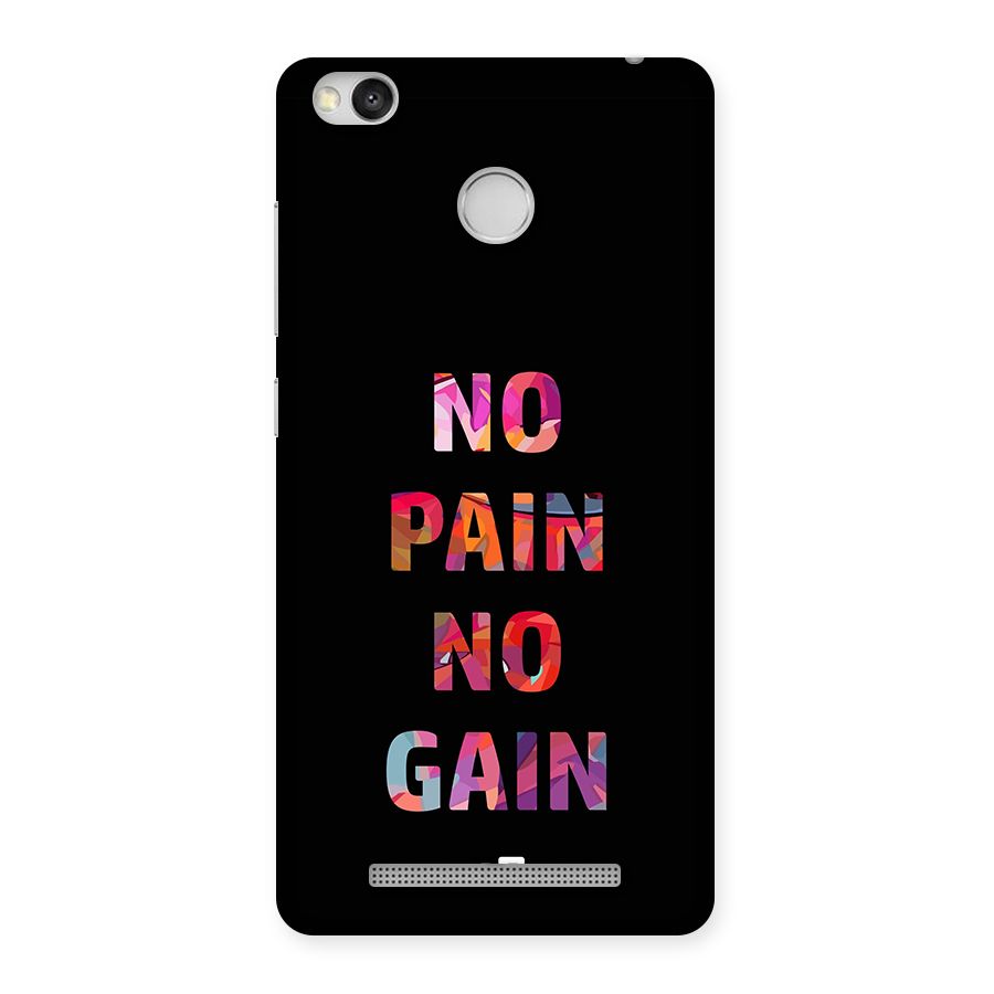 No Pain No Gain Back Case for Redmi 3S Prime