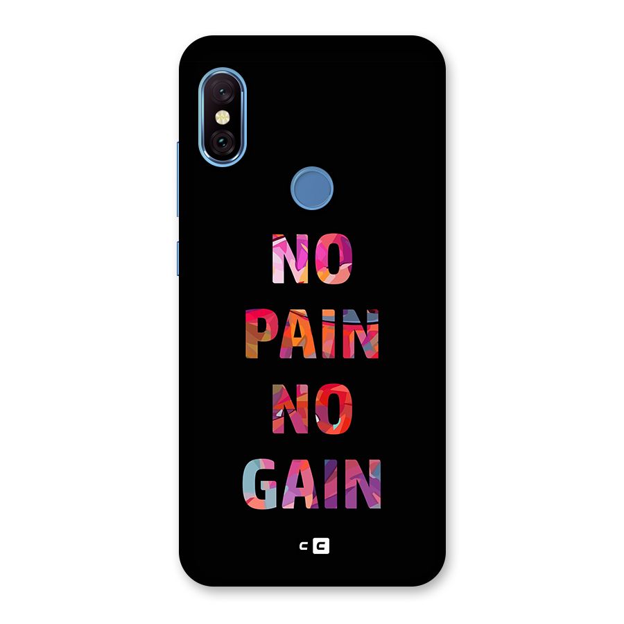 No Pain No Gain Back Case for Redmi Note 6 Pro