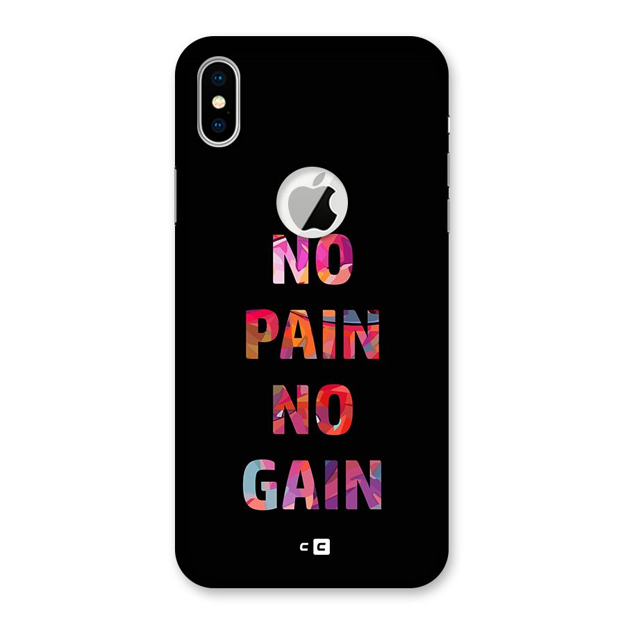 No Pain No Gain Back Case for iPhone X Logo Cut