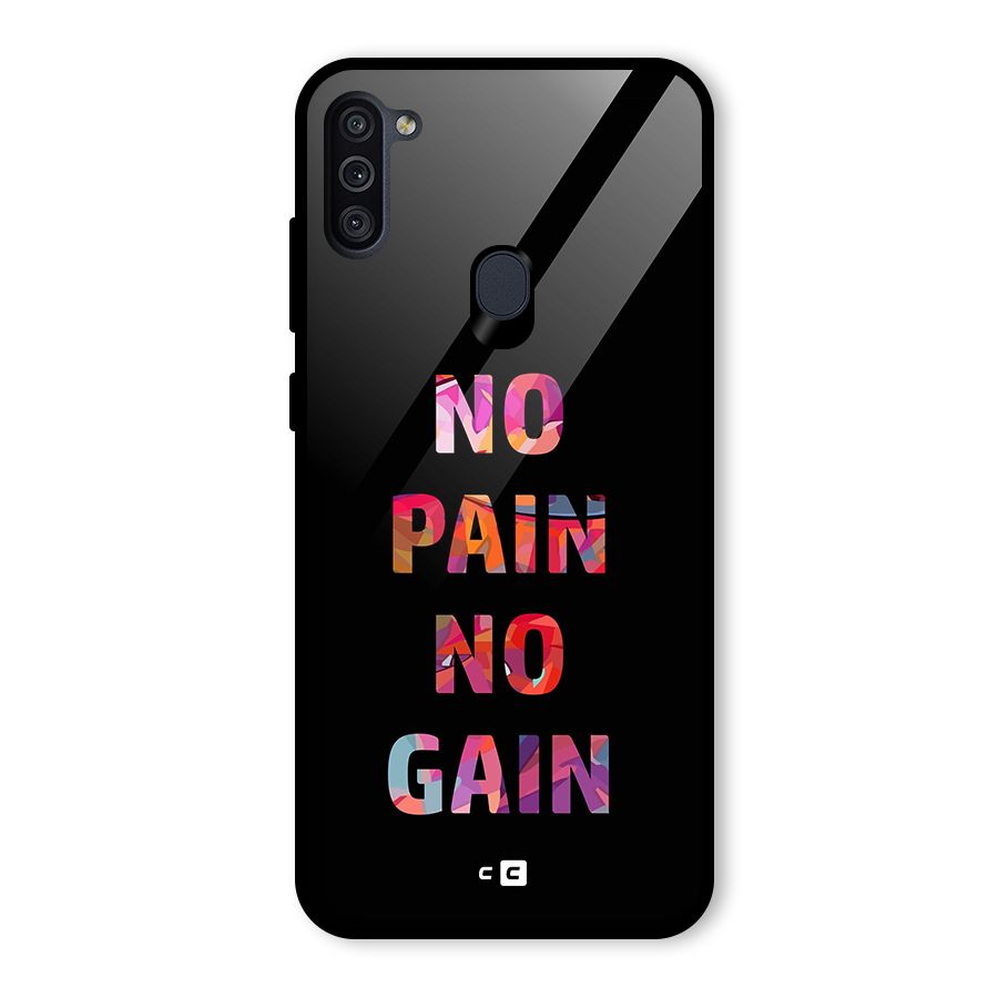 No Pain No Gain Glass Back Case for Galaxy M11