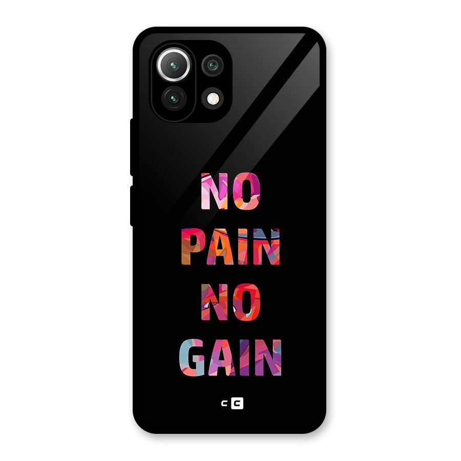 No Pain No Gain Glass Back Case for Mi 11 Lite