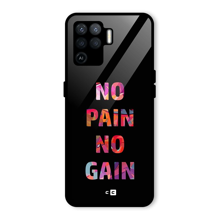 No Pain No Gain Glass Back Case for Oppo F19 Pro
