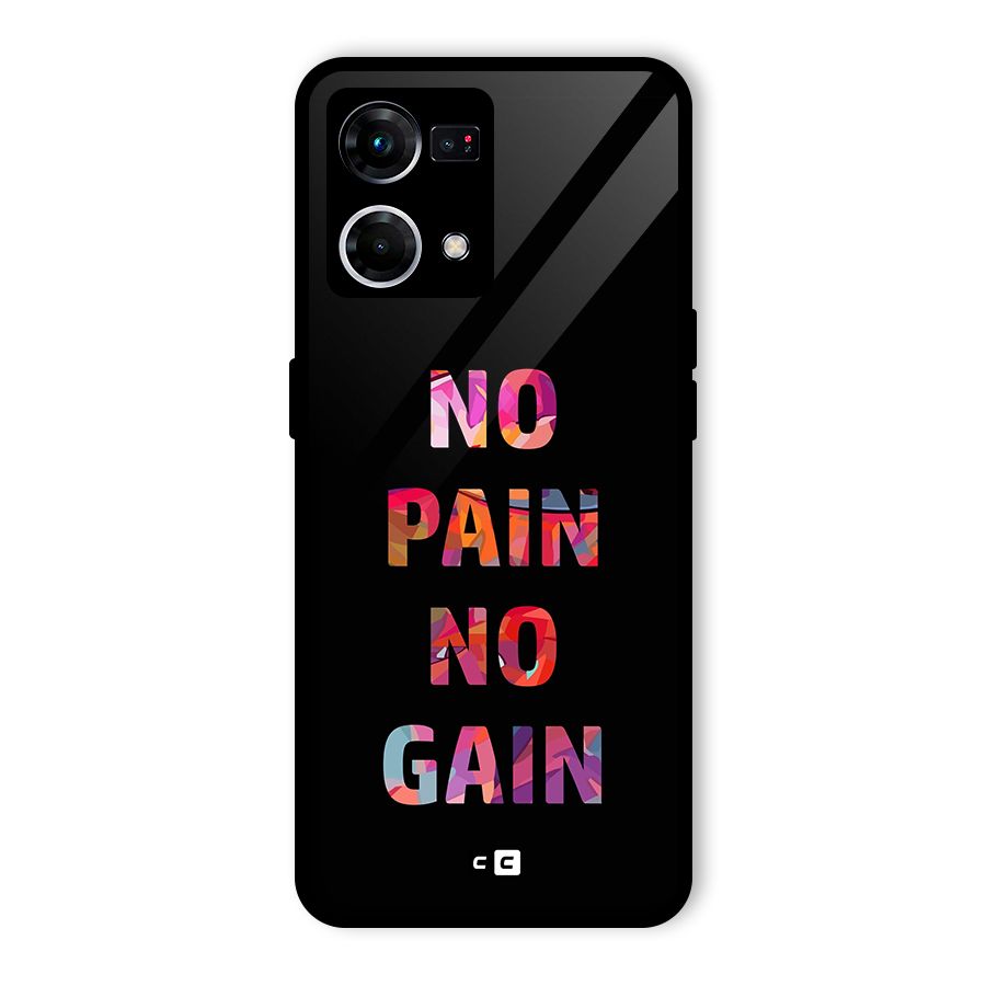 No Pain No Gain Glass Back Case for Oppo F21s Pro 4G