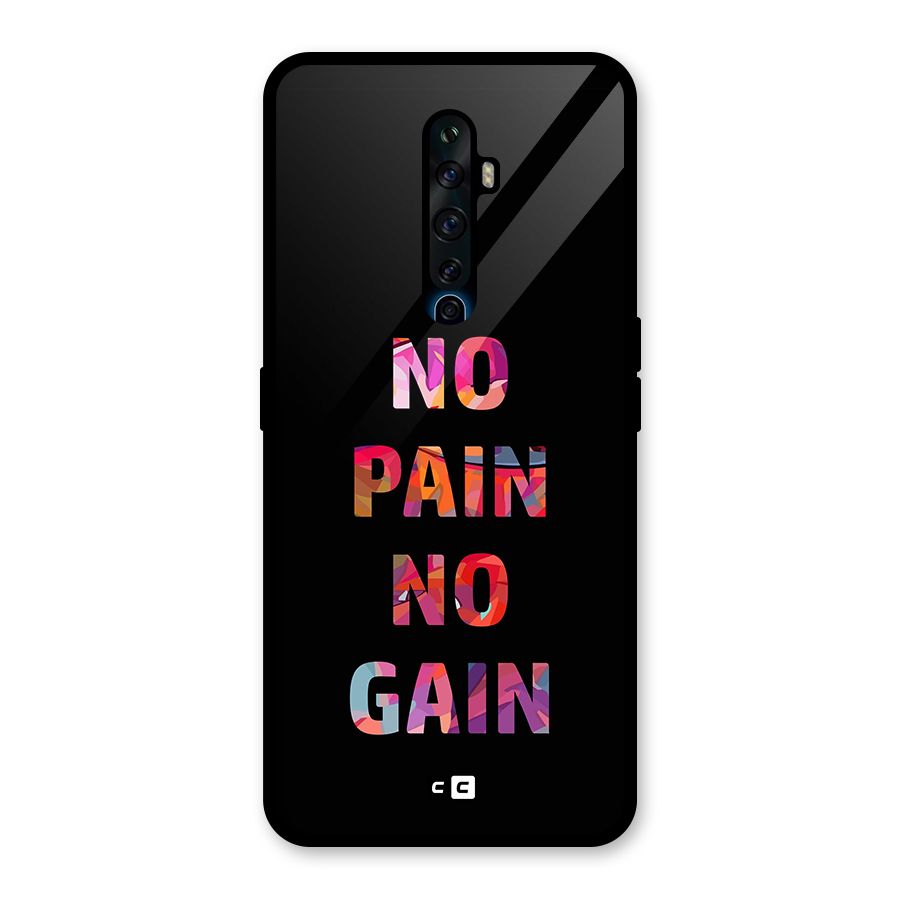 No Pain No Gain Glass Back Case for Oppo Reno2 F