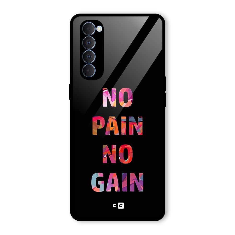 No Pain No Gain Glass Back Case for Oppo Reno4 Pro