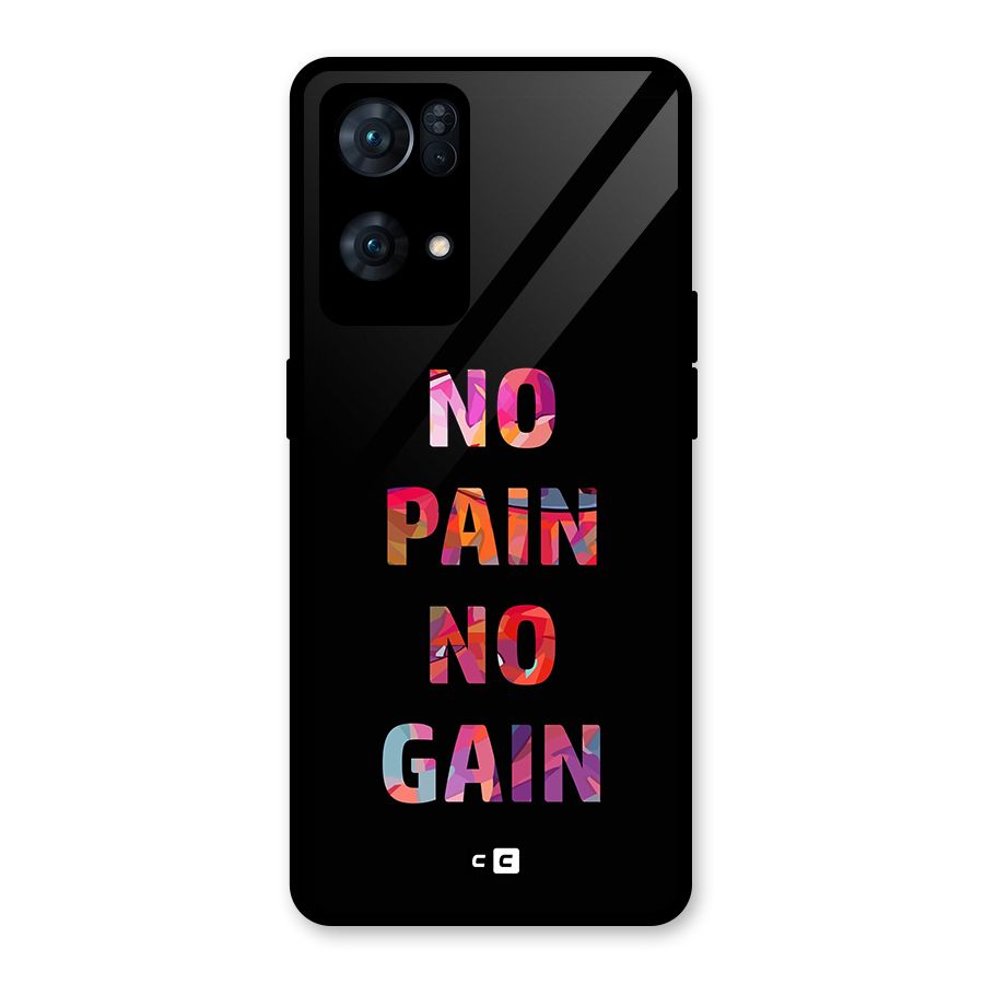 No Pain No Gain Glass Back Case for Oppo Reno7 Pro 5G