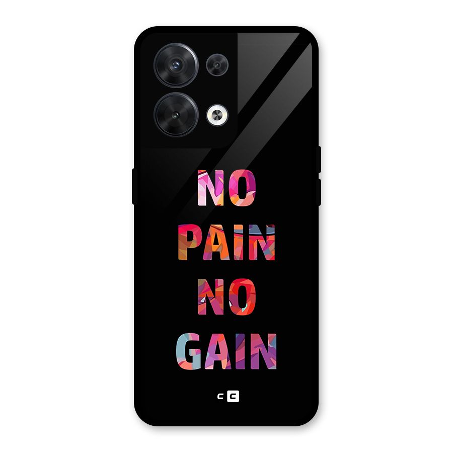 No Pain No Gain Glass Back Case for Oppo Reno8 5G