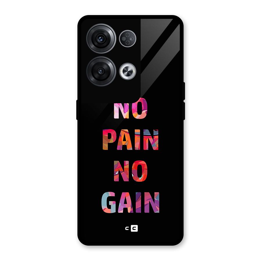 No Pain No Gain Glass Back Case for Oppo Reno8 Pro 5G