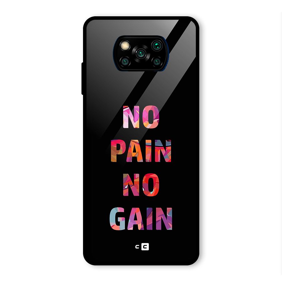 No Pain No Gain Glass Back Case for Poco X3 Pro