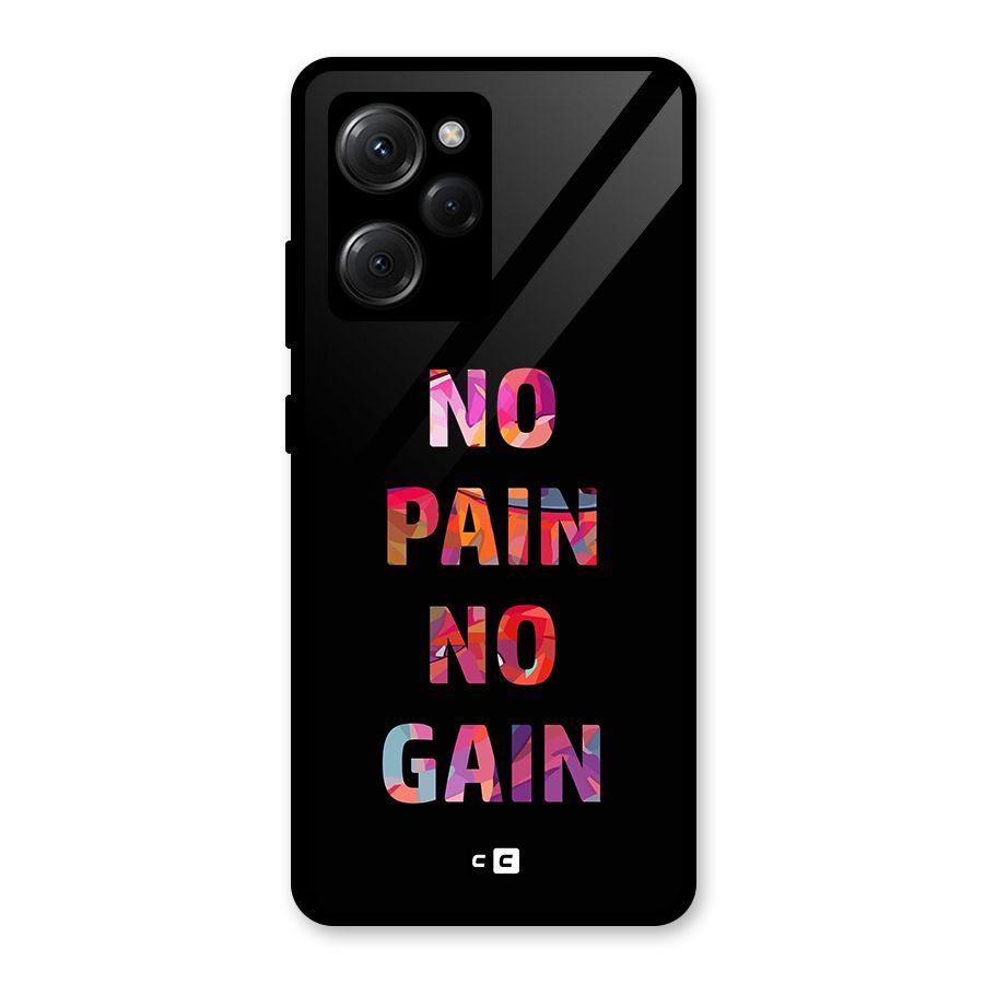 No Pain No Gain Glass Back Case for Poco X5 Pro