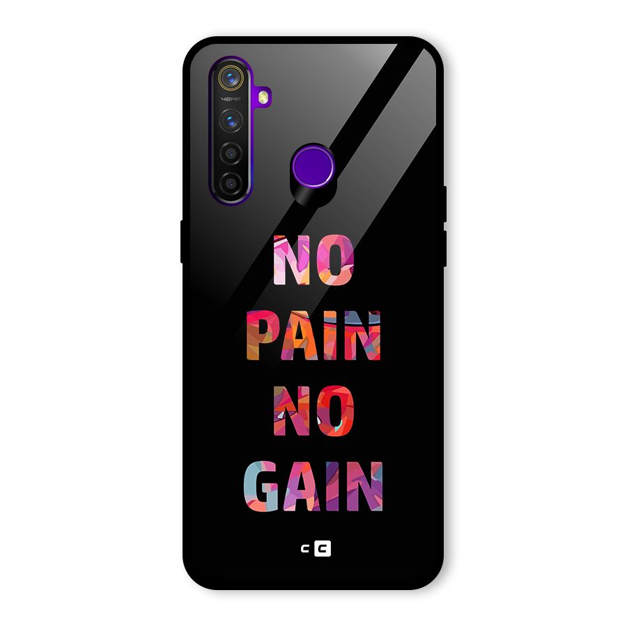 No Pain No Gain Glass Back Case for Realme 5 Pro