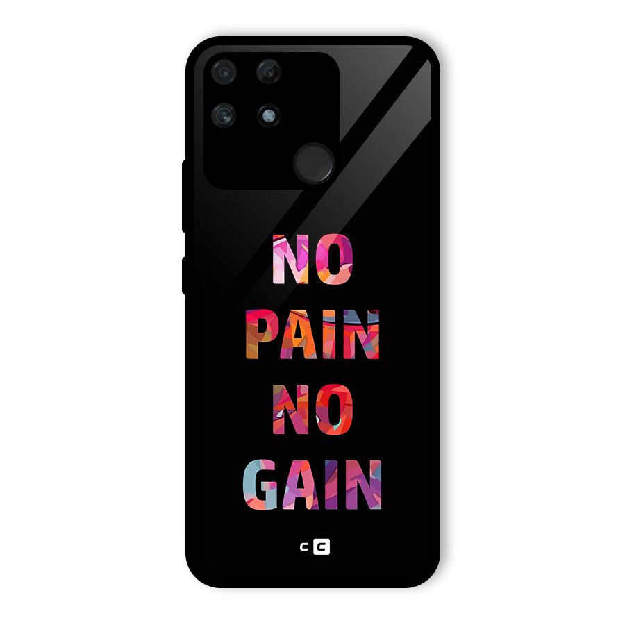 No Pain No Gain Glass Back Case for Realme Narzo 50A