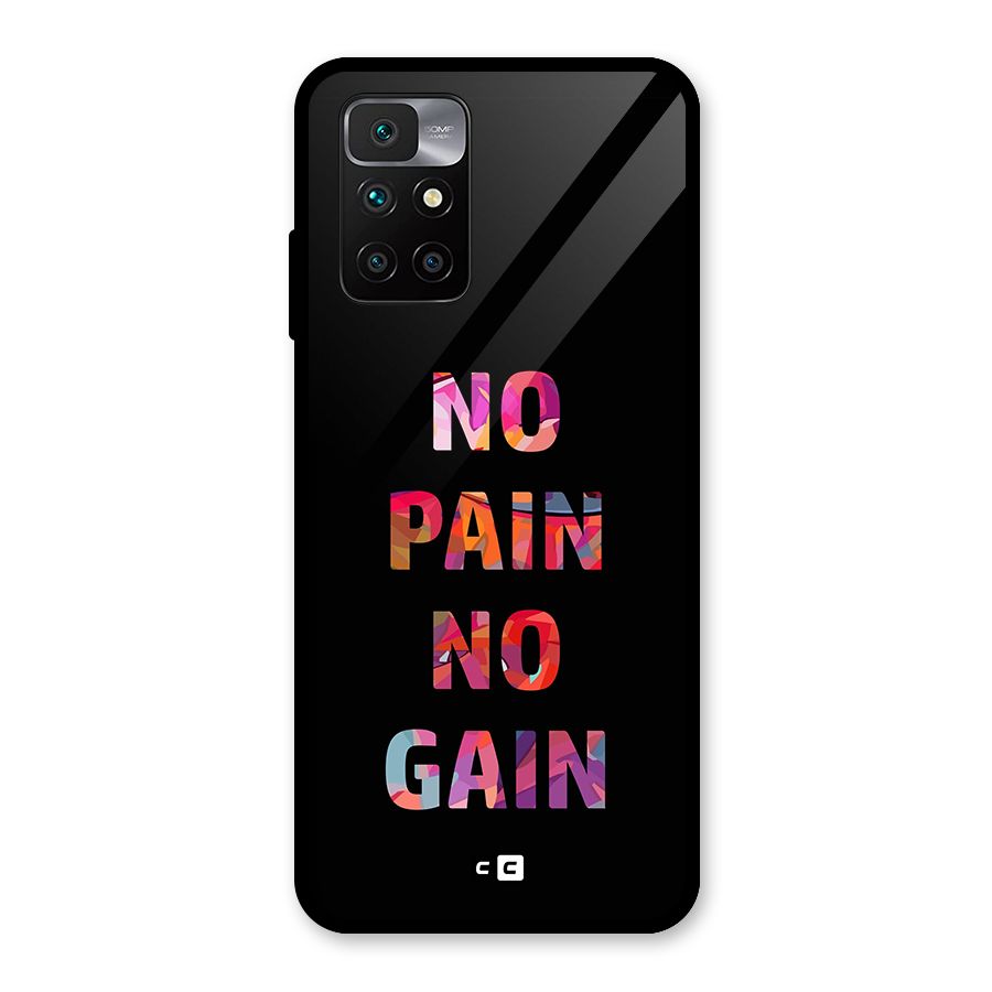 No Pain No Gain Glass Back Case for Redmi 10 Prime